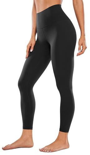 CRZ YOGA Womens Butterluxe High Waisted Yoga Leggings 25 - Double Seamed Buttery Soft Comfy Athletic Gym Workout Pants Black Medium