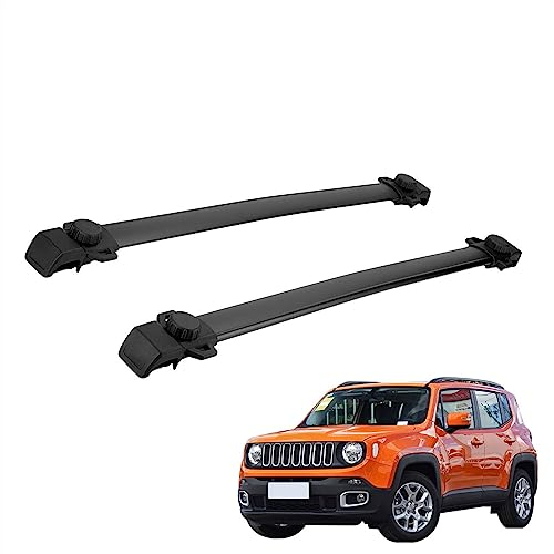 Dachträger Bar Autodachträger für Jeep für Renegade 2014–2017 2018 2019 2020 2021 SUV, Aluminiumlegierung, Gepäckträger, Kajak Fahrrad Kanus Dachquerträger Halterung Autodachträger