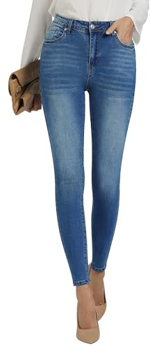 Roskiky - Jeans skinny da donna a vita alta, elasticizzate, classiche, ad effetto snellente, jeggings in denim, XL