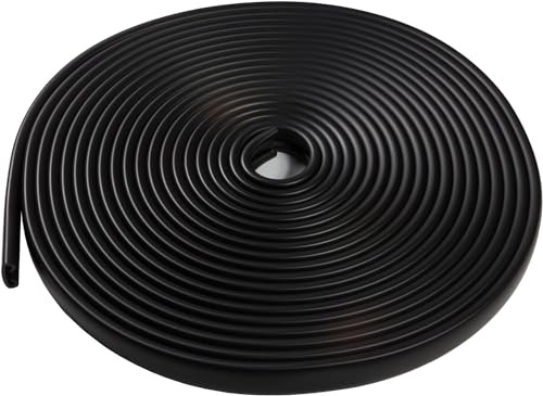 Quest Pasamanos para Escaleras y Barandillas PVC 40x8 mm - Negro, 10 m