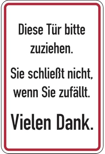Dreifke® Aufkleber | Hinweisschild, Diese Tür bitte zuziehen, 300 x 200-200x300 mm Folie selbstklebend