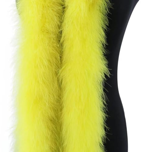 50g 2 mètres/pièces boa en plumes moelleuses teint boa pour costumes de noël/fête/carnaval châle boa-jaune