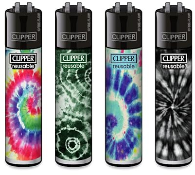 Sunmondo Clipper Feuerzeug 4er Set: (Tie Dye 3)