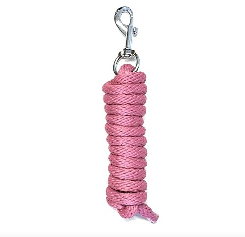 JA4009 Führstrick Pferd Anbindestrick mit Karabinerhaken oder Panikhaken 2 m in vielen Farben (Pink, Karabinerhaken)