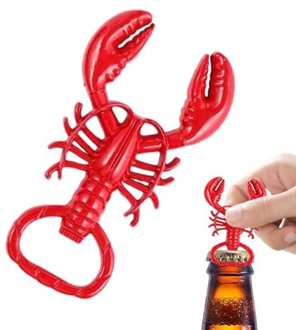 Apribottiglie portachiavi aragosta, apribottiglie aragosta Dispositivo di rimozione tappo birra - Apribirra realistico a forma di aragosta,Attrezzo pratico, magnete decorativo, portachiavi, adesivo pe