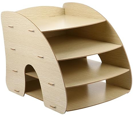 Gogogmee Schreibtisch-aufbewahrungsregal Aus Holz – Mehrschichtiges Aktenregal Für Bürobedarf