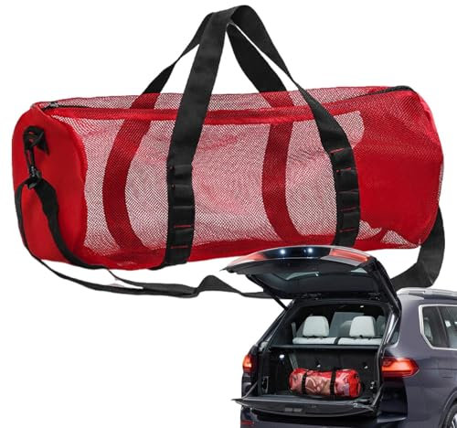 HunicandIU -Tauchtasche, Mesh-Tauchtasche,Taschen für Tauch- und Schnorchelausrüstung - Extra große Faltbare Mehrzwecktasche mit Zylinder, wasserdichte tragbare Netztasche zum Schnorcheln,