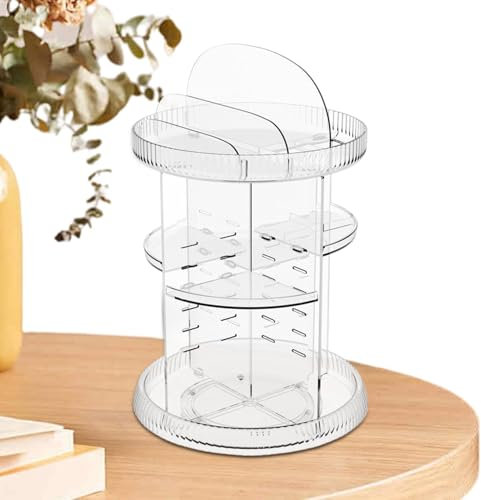 Makeup Organizer - Makeup Organizer Aufbewahrung | Acryl drehbarer Make-up Organizer | 6 Ebenen Hautpflege Kosmetik Organizer | 360 Grad drehbarer transparenter Kosmetik-Organizer für Schminktisch