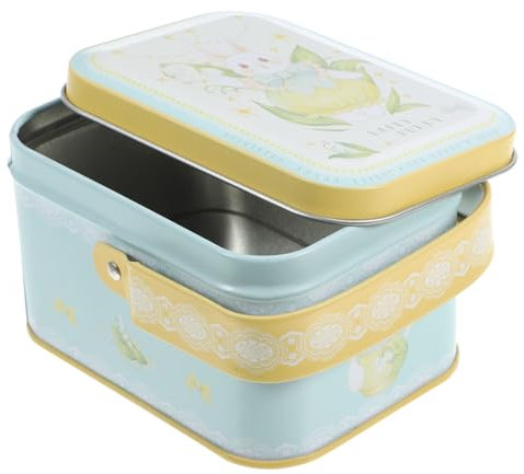 PRETYZOOM Biscottiera in banda stagnata scatole storage box Gelatina coperchio scatole confetti vasetti bomboniere barattolo di per biscotti teglia per biscotti con manico