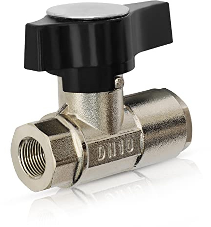 3/8” DN10 Ball Valve for Pressure Washer Gun, High Pressure Plated Brass Power Washer Shut Off Valve, 3000 PSI (3/8 Female BSP)