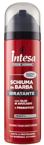 Intesa Pour Homme Rasierschaum für Herren, 300 ml, ohne Alkohol, geschmeidig und schützend, für empfindliche Haut, sanfte und komfortable Rasur (feuchtigkeitsspendend, 1 Einheit)