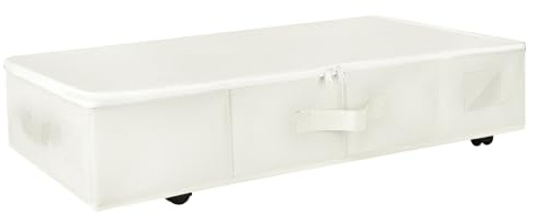 Maphissus 1 Pack Under Bed Storage on Wheels, Rolling Underbed Containers Bins with Lids,Bedroom Organizer for Clothes, Shoes, Blankets