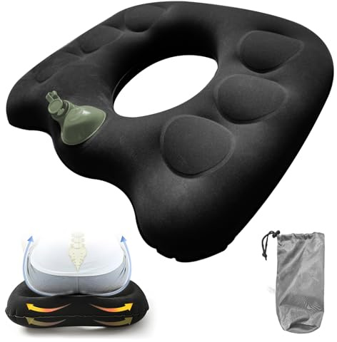Aufblasbares Sitzkissen Orthopädische, Multifunktionales Ergonomisches Ringkissen for Steißbein und Rückenschmerzen, Sitzring Hämorrhoiden for Zuhause Büro Auto lindert Ermüdung durch langes Sitzen