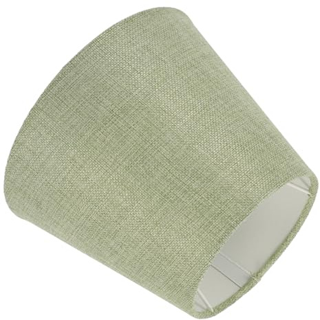 SOLUSTRE Stofflampenschirm E14 Grüner Lampenschirm Für Tischlampe Nordischer Dekorativer Lampenschirm Aus Stoff 18.00 X 15.00 X 12.00 Cm Für Wohnzimmer Schlafzimmer Büro
