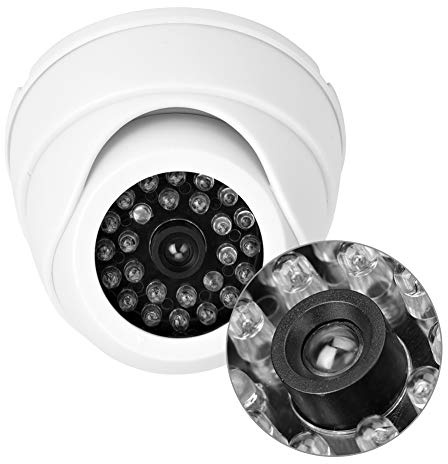 aqxreight Dome Simuleringskamera Dummy Fake Säkerhetskamera med LED-ljus Verklig Monitorskräck Dummy CameraFake CameraSimuleringskameraDummy Fake CameraDummy Dome CameraLED