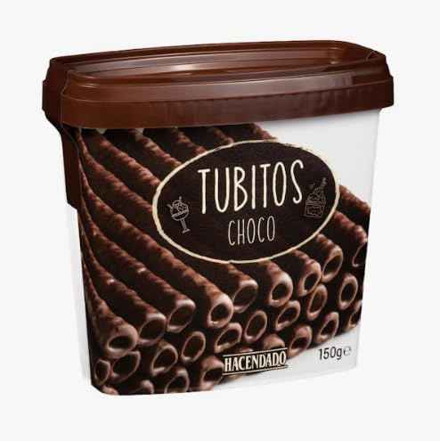 Tubettes enrobées de chocolat noir Hacendado – Idéales pour desserts et glaces – Pot 150 g – Lot de 2