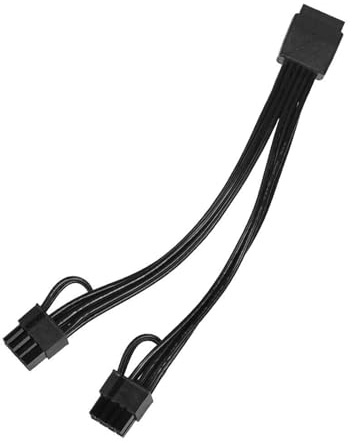 Cable adaptador de alimentación de tarjeta gráfica resistente de 16 pines a 2 x 8 pines, 16 AWG grueso para cable de extensión de alimentación estable de tarjeta gráfica
