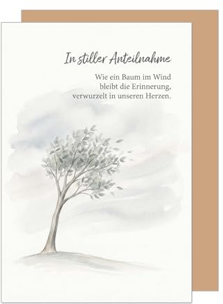 Edition Seidel Premium Trauerkarte mit Umschlag. Beileidskarte Kondolenzkarte Karte Klappkarte Spruch In stiller Anteilnahme Erinnerung Mitgefühl Gedenken Trost Hoffnung Kraft (T1258 SW026)