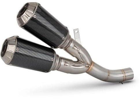 Generic Exhaust Pipe Silencer Motorcycle Double Outlet Exhaust Muffler For Ducati Scrambler 800 821 Scrambler800 2015-2025 Slip On Pipe Middle Link Tube Motorbike Connecting Tube