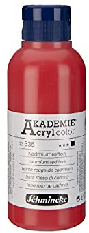 Schmincke - AKADEMIE Acryl color, Kadmiumrotton 250 ml, 23335027, feine Künstler-Acrylfarbe, brillant, hoch lichtecht und kadmiumfrei, für Acrylmalerei, Mixed Media