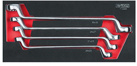 KS Tools 713.2004 SCS Juego de llaves de estrella dobles, 4 pzs, en sistema modular 1/3