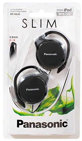 Slim Panasonic RP-HS46E-K On-Ear Clip Type Earphones / Ergonomic Design / Headphones use for Mobile Smart Phone, Tablet, Laptop, PC / iCHOOSE / Black