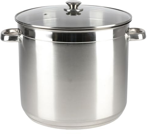 Faitout en acier inoxydable 20 l + couvercle cuisson Pot à spaghetti Marmite gulasch Pot