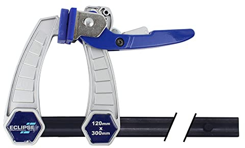 Eclipse Professional Tools ELC120-12 Schraubzwinge mit Schnelllöse-Hebel, 120 mm Backentiefe, 30 cm