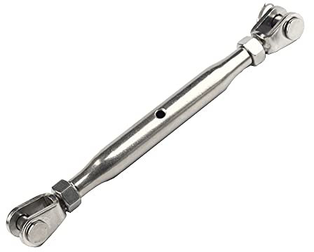 Tensor de acero inoxidable, BE-TOOL M14 de acero inoxidable con cuerpo cerrado, mandíbula de tornillo para ajustar la tensión en cuerdas, cables y líneas
