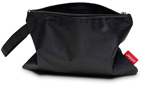 achilles Kosmetiktasche mit Trageschlaufe, Make-up-Etui, Kleiner Kulturbeutel mit Reißverschluss, Schminktasche, Make-up-Täschchen, Handtaschen-Organizer, Handtascheneinsatz, 25 cm x 17 cm (Schwarz)