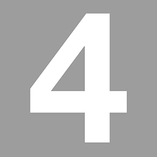 Autocollant chiffre n° 4 en blanc I hauteur 10 cm I numéro de maison autocollant, chiffre à coller pour extérieur, boîte aux lettres, porte I résistant aux intempéries I kfz6744