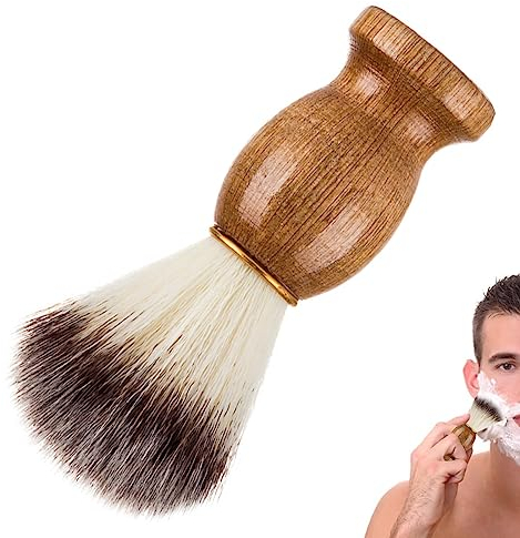 Mcheli Premium Rasierpinsel,Reines Dachshaar Holzgriff Rasierpinsel Bartpinsel Für Nassrasur mit Sicherheitsrasierer.