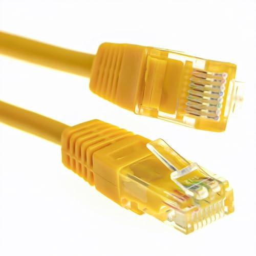 kenable Yellow Network Ethernet Cable Cat5e RJ45 UTP Patch Lead Pure Copper Gigabit LAN 3m