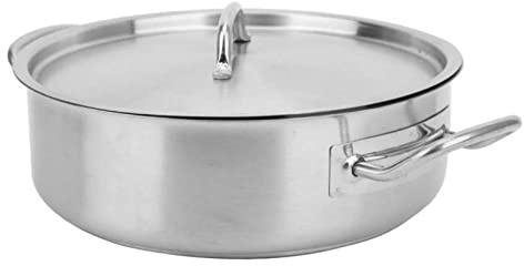 XXXXW Braising Pans Stainless Steel Pot Set Composite Bottom Double Handle Cooking Pot with Lid Multiple Purpose Stew Milk Soup Pot Kitchen Tool Casserole Dish