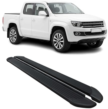 OMAC Trittbretter für VW Amarok DoubleCab 2010-2022 Schwarz Aluminium | Seitenschweller, fahrzeugspezifische Passform