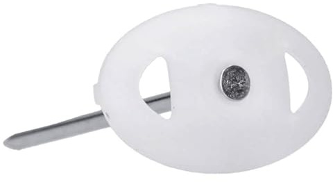 200 Stück Nagelscheiben Ø 3x70 mm mit Montagenagel Stahl oval Weiß