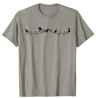 Snowboard Geschenk Grau Klassisch geschnittenes Snowboard T-Shirt mit Kurzarm und Rundhals für Snowboarder, Sportbegeisterte - Unisex-Jugendliche - Klein - EU - 34 inches