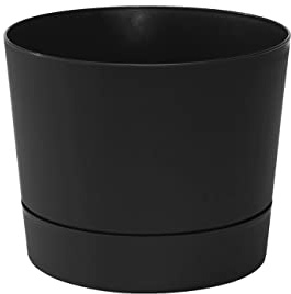 Root & Vessel Majestic Rund kruka med låg profil, mid-century modern-look, 26,7 cm, mattsvart
