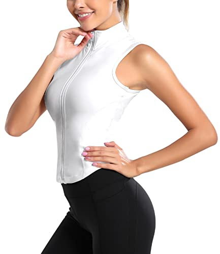 SEAUR Sportjacke Damen Sportweste Frauen Ladies Fitness Zip Ärmellos Jacke Laufjacke Yoga Leichte Atmungsaktiv Sweatjacke Trainingsanzug Kleidung Anzug