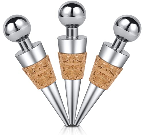 HOTUT Weinverschluss, 3 Stück Weinflaschenverschluss, Weinkorken, Flaschenverschluss Wein Stopfen, Bottle Stoppers für Weinsammlung Rotwein Champagner Beer Saver Sealer