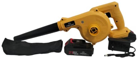 Soffiatore Elettrico Portatile a Batteria 24V, 1000W, 17.000 giri/min, Leggero e Potente, Soffiatore per Foglie, Polveri e Neve – Attrezzo da Giardino Cordless Verde