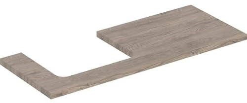 Geberit ONE Waschtischplatte, Ausschnitt Links, für Aufsatzwaschtisch, 120x3x47cm, 505.305.00.; Farbe: Nussbaum Hickory/Melamin Holzstruktur