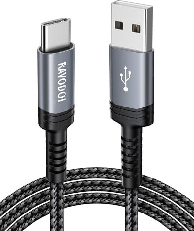 RAVODOI USB C Charger Cable 1M 3A Type C Cable Fast Charging, USB to USB C Fast Charge Phone Lead Nylon Braided for iphone 15 Pro Max, Samsung Galaxy S24 S23 S22 S21 S20 Plus Ultra FE 5G, Pixel