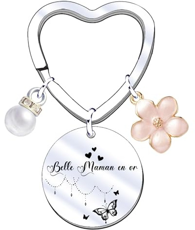 JRZDFXS Cadeau Belle Mere Porte Clef Cadeau Fete des Meres Original Cadeau Fête des Mères porte clef belle maman,Cadeau Merci Maman Noel Noël Cadeau Remerciement