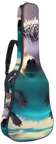 Schöner Koffer für 40/41/42 Zoll Akustikgitarre mit Aufbewahrung und Schutz, Lovely Hamster schwimmt unter Wasser, Mehrfarbig Nr. 08, 42.9x16.9x4.7 in, Gitarrentasche