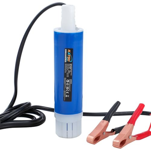 KATSU Tools Bomba de transferencia de combustible diésel de 12 V 60 W, caudal grande de 35 l/min, diámetro de 39 mm, para vehículos diésel o lanchas rápidas