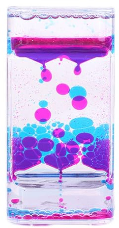 Tropfen Sanduhr Flüssig Bewegung Bubble Liquid Motion Bubble Timer Sanduhr für Kinder Erwachsene, Dekompression Sensorisches Schreibtisch Spielzeug für Entspannung, Angst, Autismus, ADHS (Lila)
