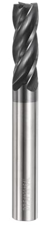 HARFINGTON Carbide Square Nose End Mill Bit 19/64 Cut Dia 4 Flutes TiAlN Coated Milling Cutter for Hardened Steel Metal (19/64 Shank 13/16 Cut Length 2-1/2 Long 30 Degree Helix)