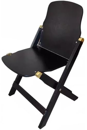 Besucherstuhl Klappbar Klappstühle Küche Massive Amerikanische Retro-Rückenlehne Klappbar Stühle, Tragbares Café Aus Massivholz Empfangsstuhl, Freizeitstuhl, Tragfähigkeit 100 Kg(Schwarz)