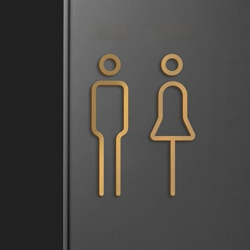 Signaletique toilettes 1 paire de panneaux de WC boutique hôtel 3D, autocollant mural de toilette for hommes et femmes, signalisation de porte de toilette, étiquette murale de porte de salle de lavage
